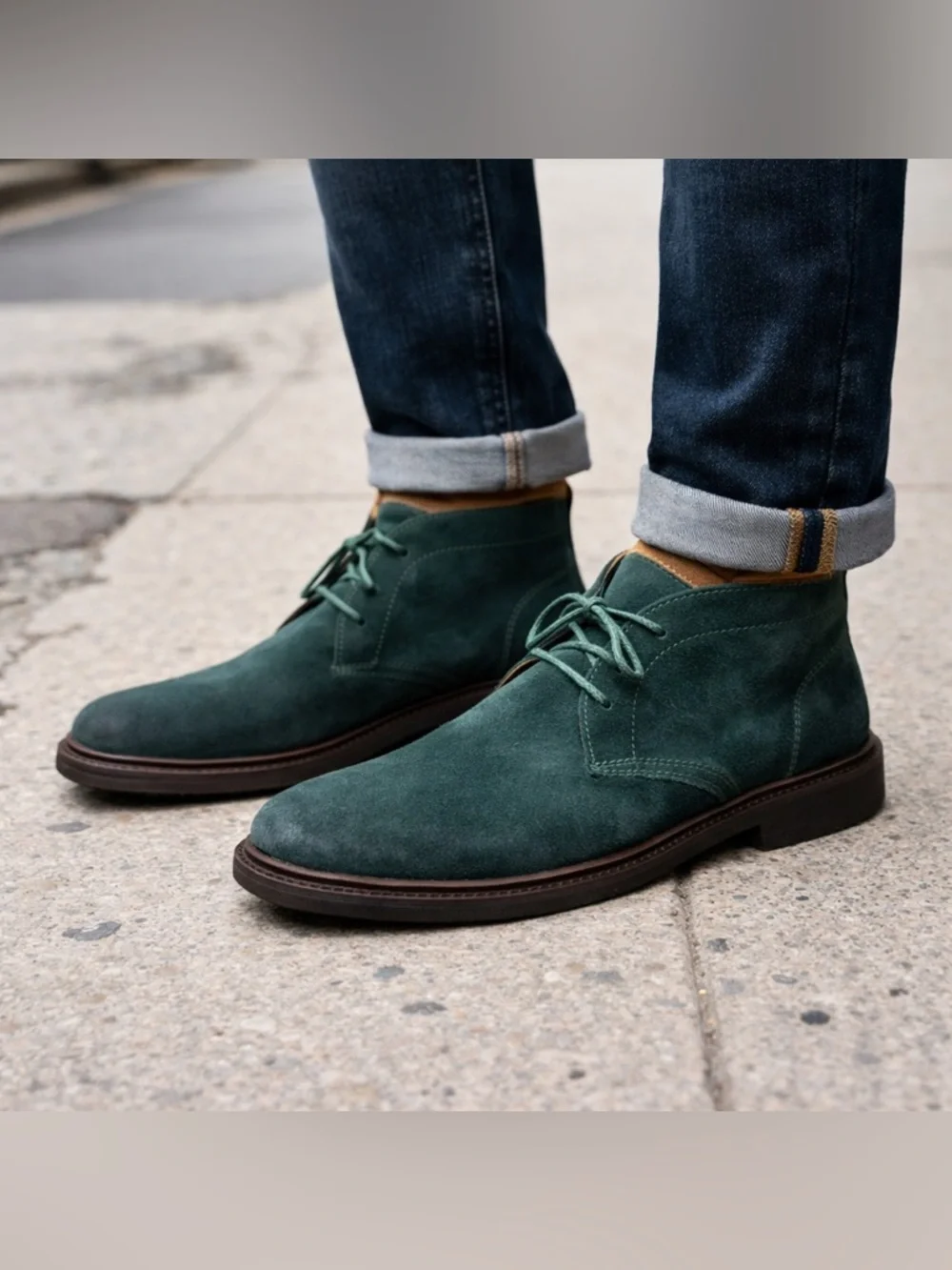 Frye Paul Chukka Lite Lace-Up Ankle Boots Pine Suede Leather Men's Size 11.5D